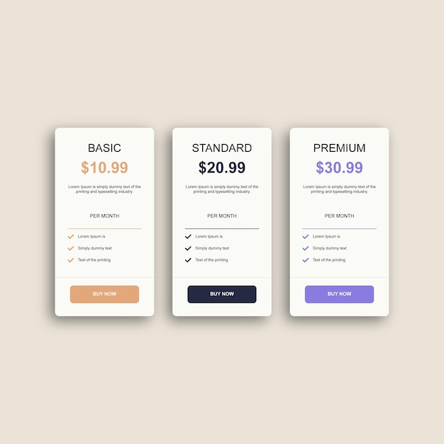 Таблица тарифов